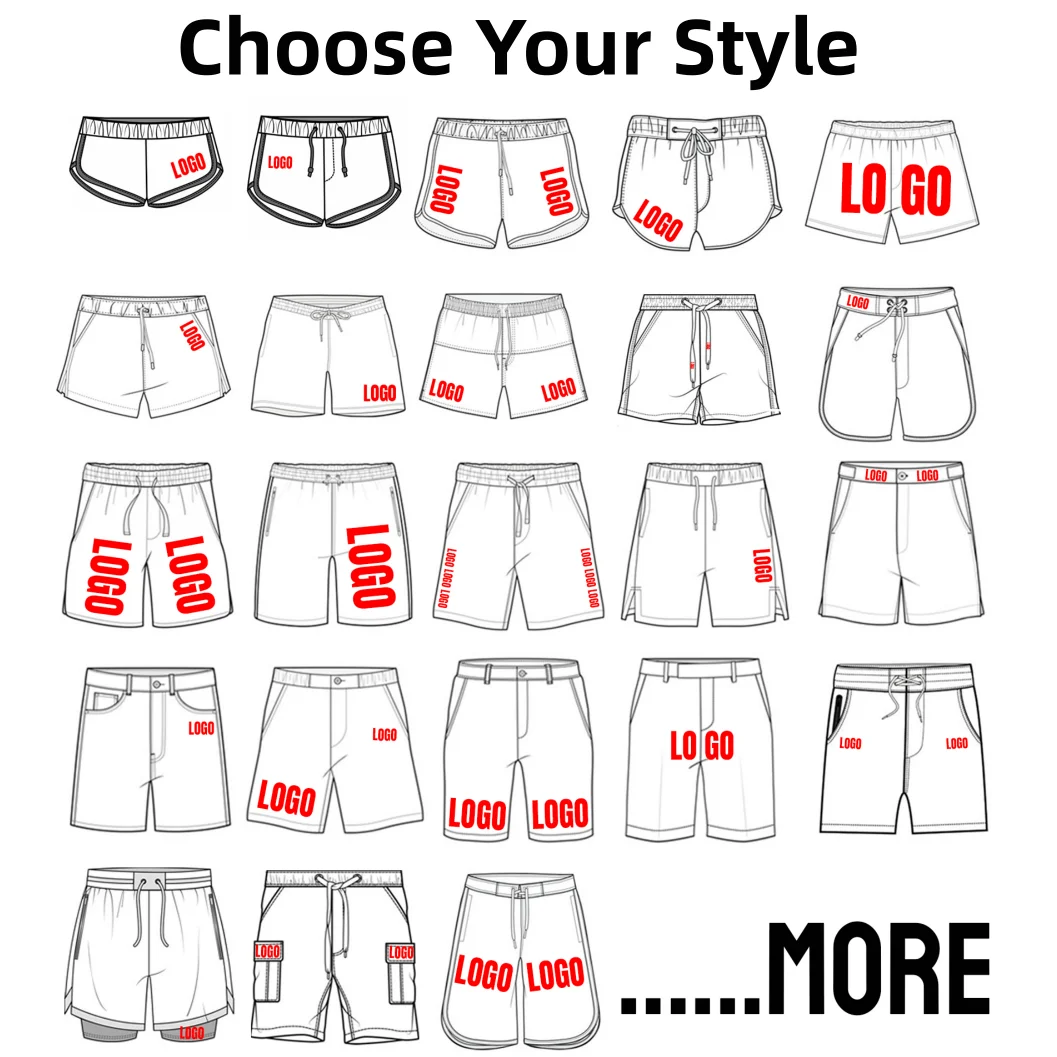 High Quality Blank 100% Cotton Baggy Shorts 425Gsm Heavyweight French Terry 7 Inch Wide Leg Custom Printed Mens Shorts