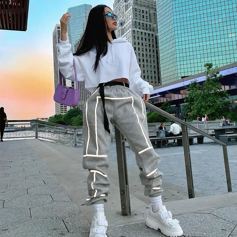 OEM Reflective Trousers Cargo Pockets Street Wear Sweat Joggers