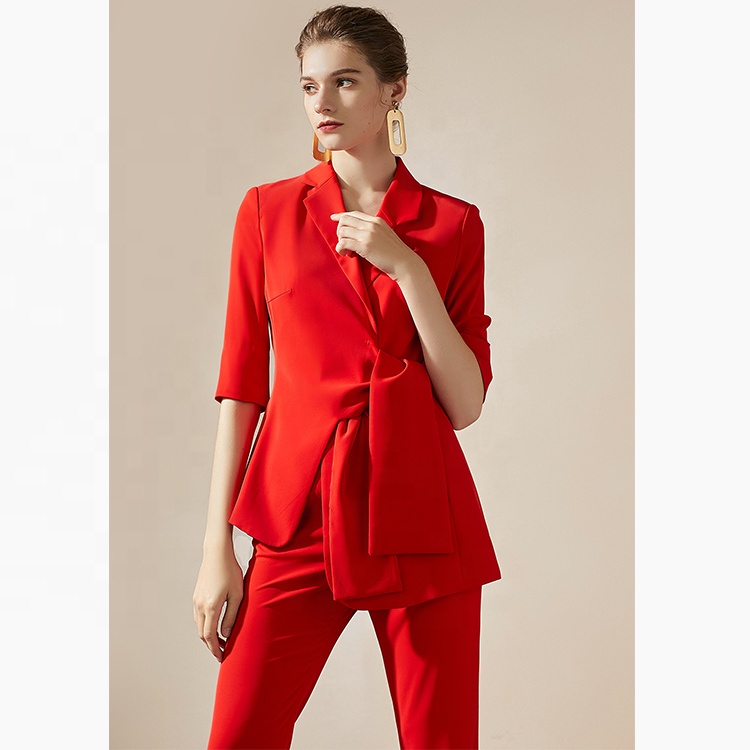 Custom Logo Wholesale Women Fashion blazer Custom High Quality Women's New Fashion Two Piece Sets Special Design Lady Suits