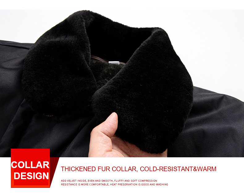 Autumn Winter Men's Hooded Blazer Workwear Coat Business Cotton Long Warm Windproof Overcoat