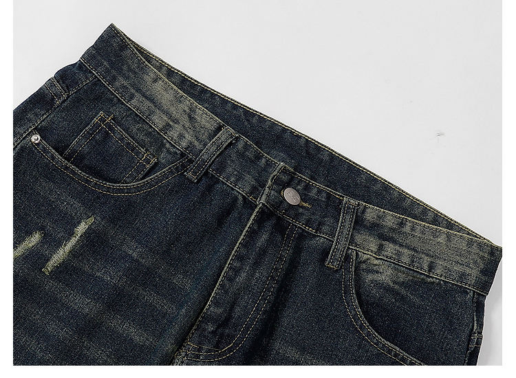 New Best Custom Design Straight Embroidered Sweet Button Breathable Jeans for Men Autumn Summer High Quality Denim Pants Low