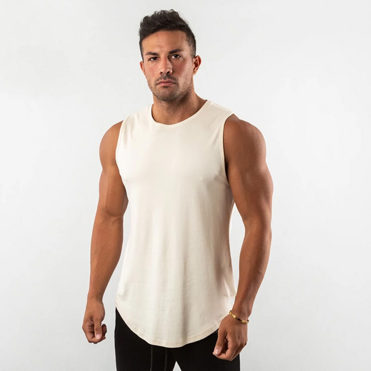 Wholesale Men's Custom Summer Workout Fitness Basketball Breathable Knitted Casual Style Gym Tank Top