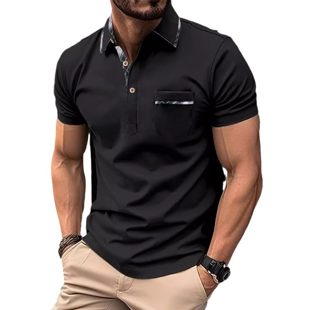 New Arrivals S-3XL Solid Men's Casual Polo Shirts Factory Button up Collar Leisure Style Shorts Sleeve Polo Shirts for Men