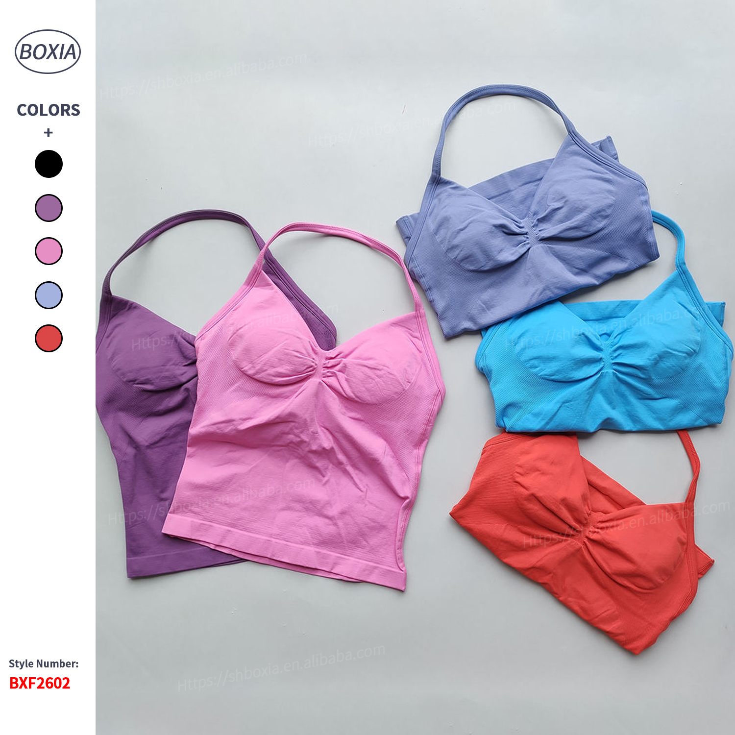 ARFTE Women's Gym Top Longline Strappy Backless Seamless Recyclable Gym Clothes Scrunch Built-In Bra Removable Cups Yoga Tank