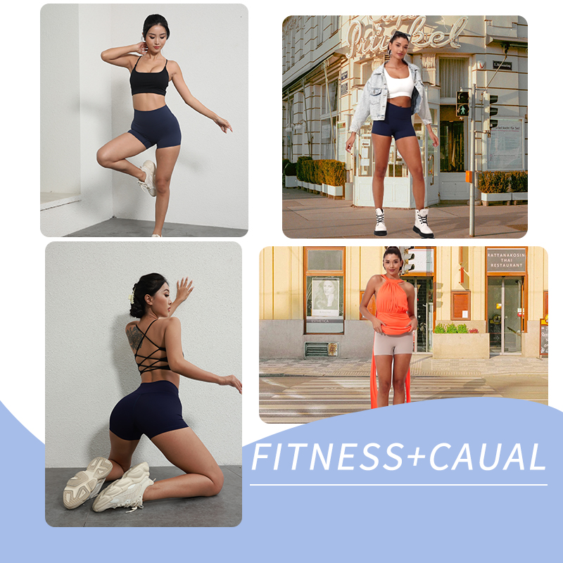 Solid Color Soft Women Fitness Sports Yoga Short Leggings Comprehensive Training Jog High Waist Short Shorts