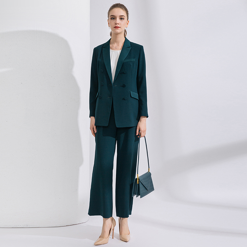 MINZESTYLE Women's Spring Autumn Business Suit Blazer Office Lady Triple Breasted Breathable Polyester Color Blocking Design