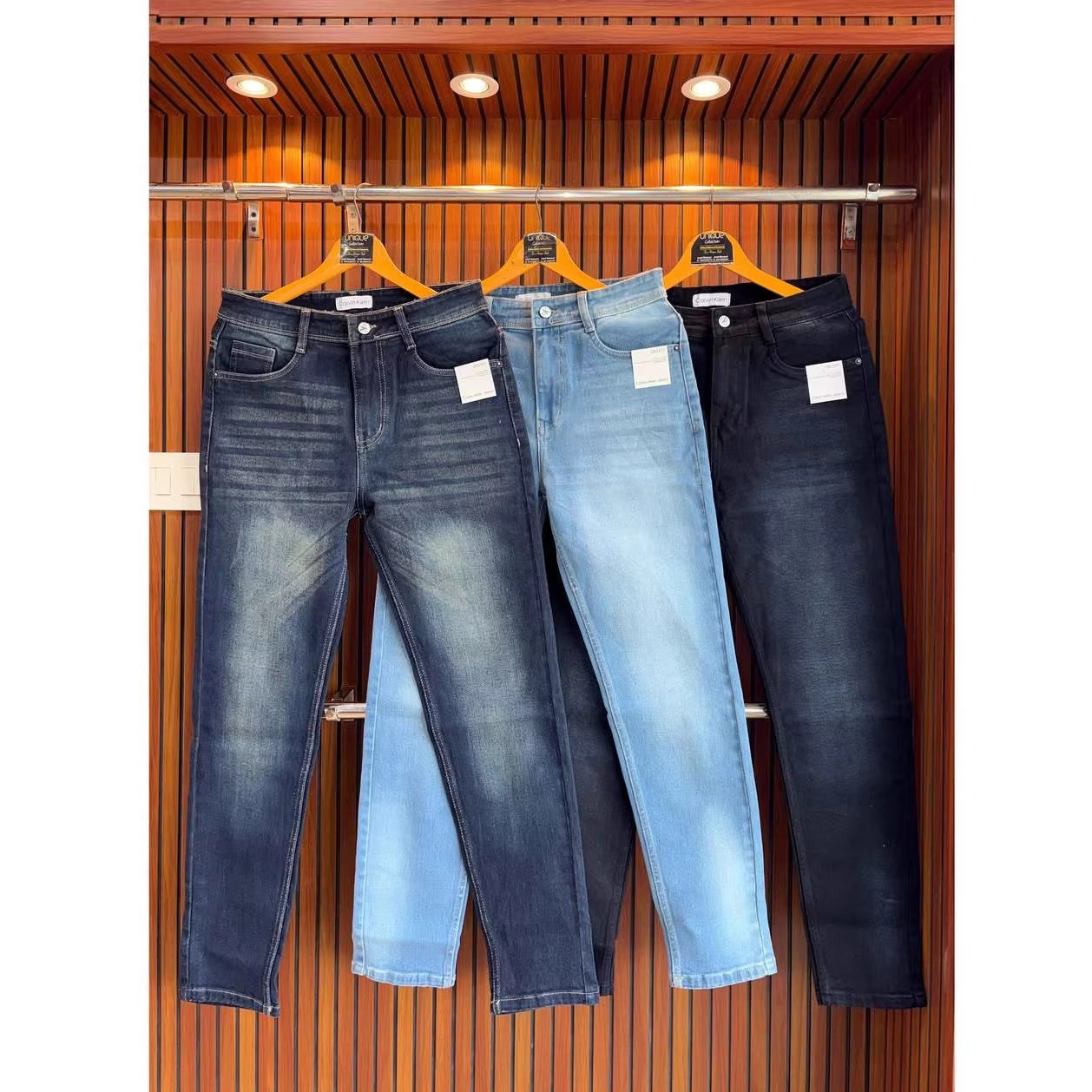 Men's Medium Wash Distressed Overalls High Eco-Friendly Slim Fit Denim Pants for Autumn/Winter/Summer Casual Daily Street Wear