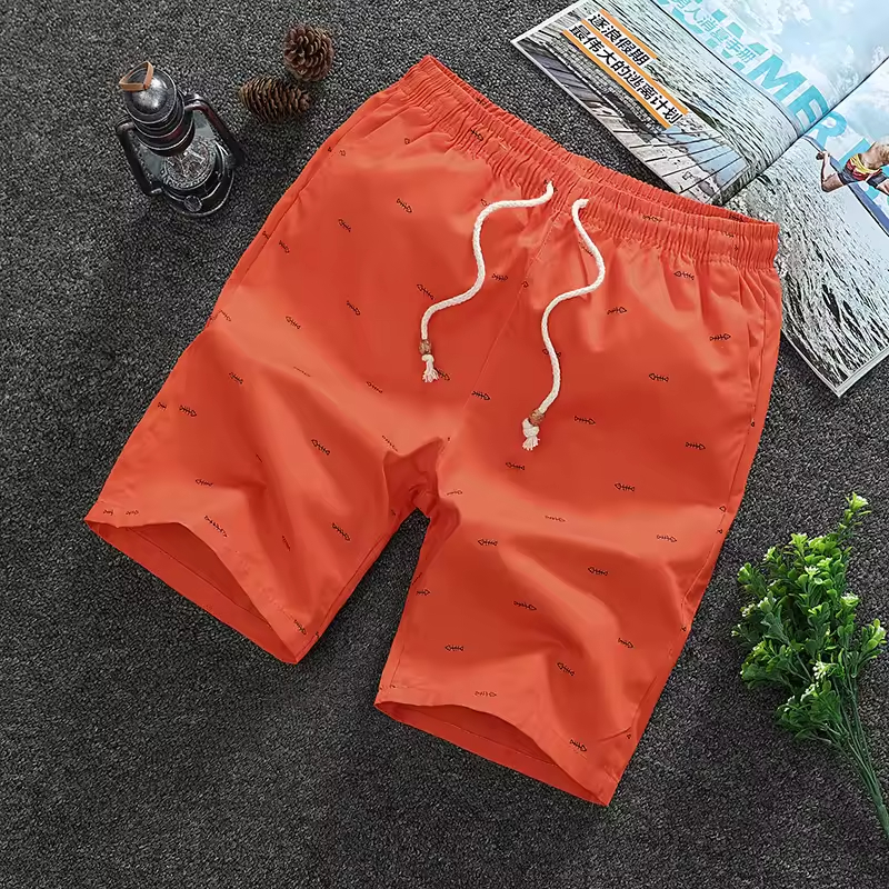 100% Cotton Men's Board Shorts Breathable Eco-Friendly Summer Casual Elastic Waist Custom Logo ODM OEM Blank Plus Size