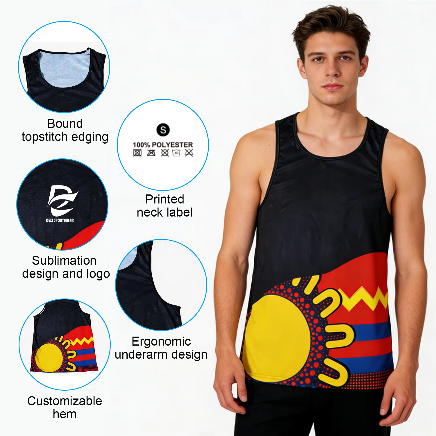 Quick Dry Custom Logo Stretchy Tight Crew Neck Athlete Body Building Sleeveless Shirt Leisure Vest Marathon Gym Running Singlet