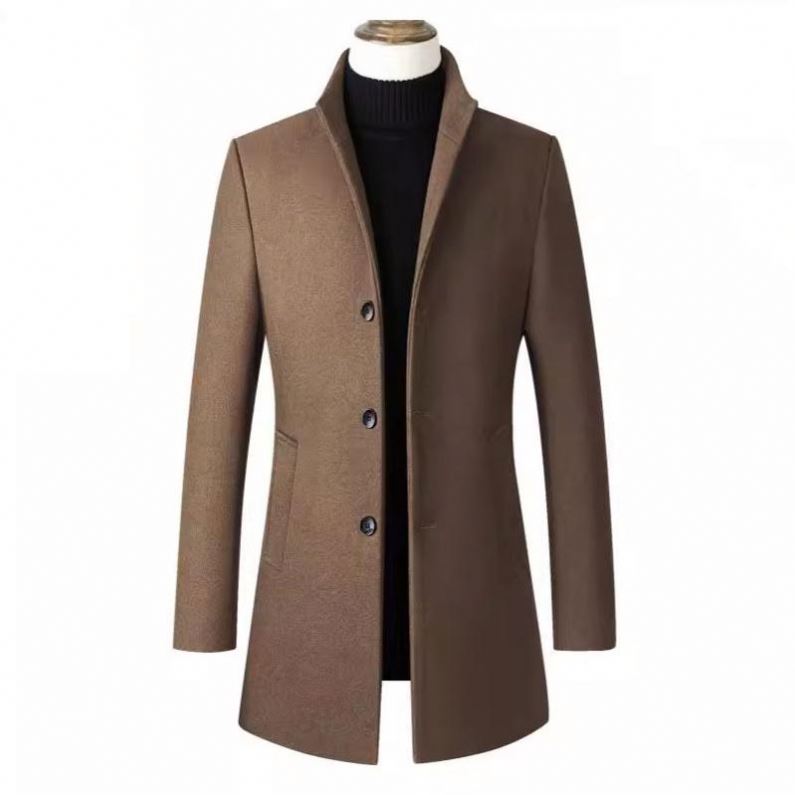 2026 New Design Men's Long-Sleeved Coat - Simple Standing Collar, Long-Sleeved, Warm and Business-Friendly Coat for Autumn
