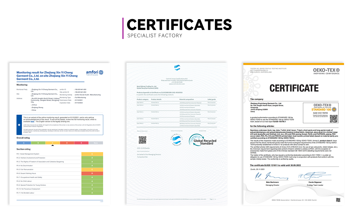 Exhibition & Certificates