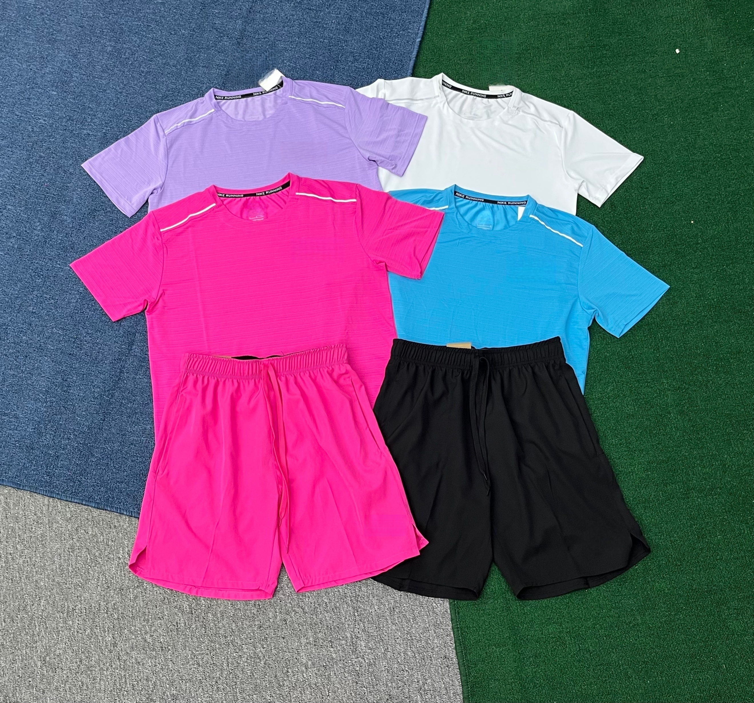 High Quality Unisex Gym T-Shirts Shorts Quick Dry Breathable Anti-Bacterial Fitness Soccer Wear Short Sleeve 100% Polyester