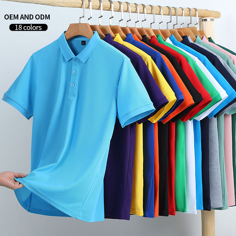 Blank Solid Color Custom Logo Embroidery Golf Polo Shirt Staff Uniform Polo T Shirt Unisex Customized Golf Shirt