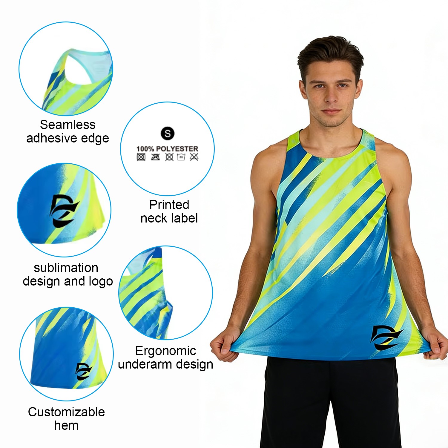Performance Seamless Breathable Quick Dry Lightweight Comfortable Mesh Fabric Vest Run Marathon Gym Training Running Tank Top
