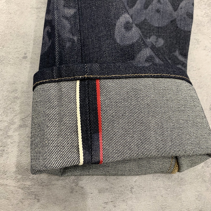 Edge Denim Heavyweight Custom Y2k Designer Loose Raw Denim Selvedge Japanese Baggy Jeans Men