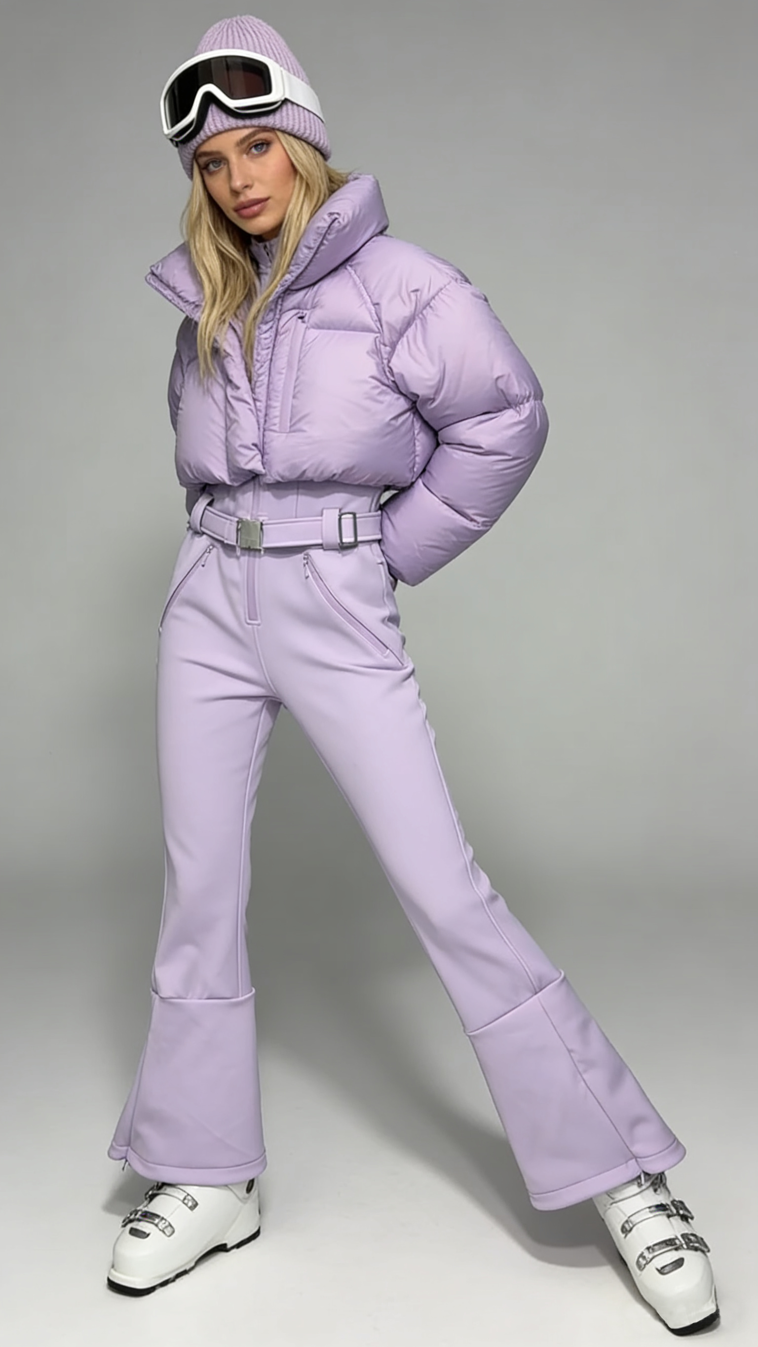 Women's Waterproof Breathable One-Piece Jumpsuit Winter Outdoor Windproof Jacket Pants Zipper Closure Plus Size Ski Snowboard