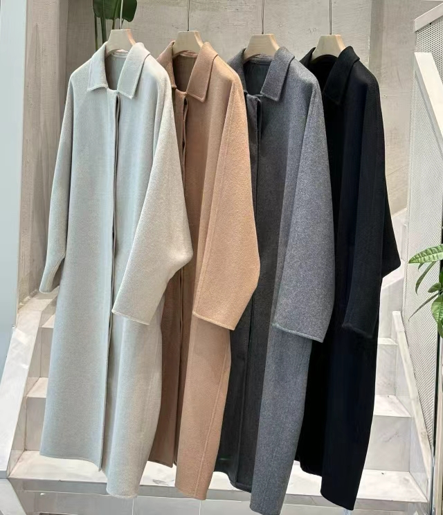European Style Womens Winter Waterproof Breathable Warm Long Fashion Overcoat Elegant Simple Chic Cashmere Coat