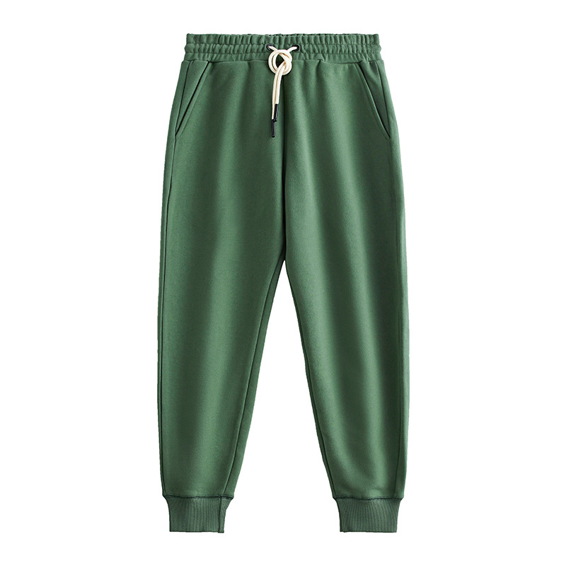 98009 New Style China Wholesale Women Tight Hemmed Waistband Drawstring Thickened Plush Sports Running Casual Jogger