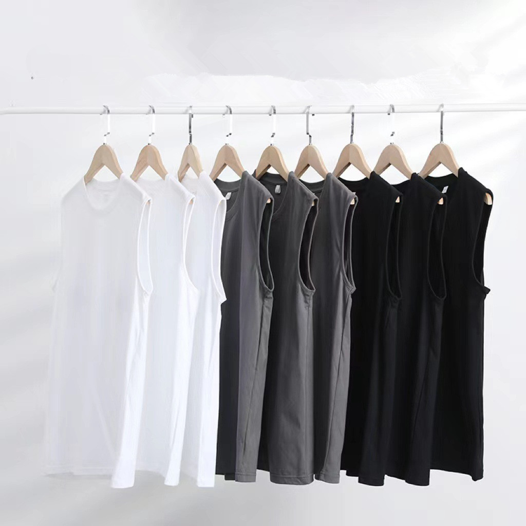 Wholesale Custom100%cotton Running Blank 230gsm Muscle Mens Gym Tank Tops For Men