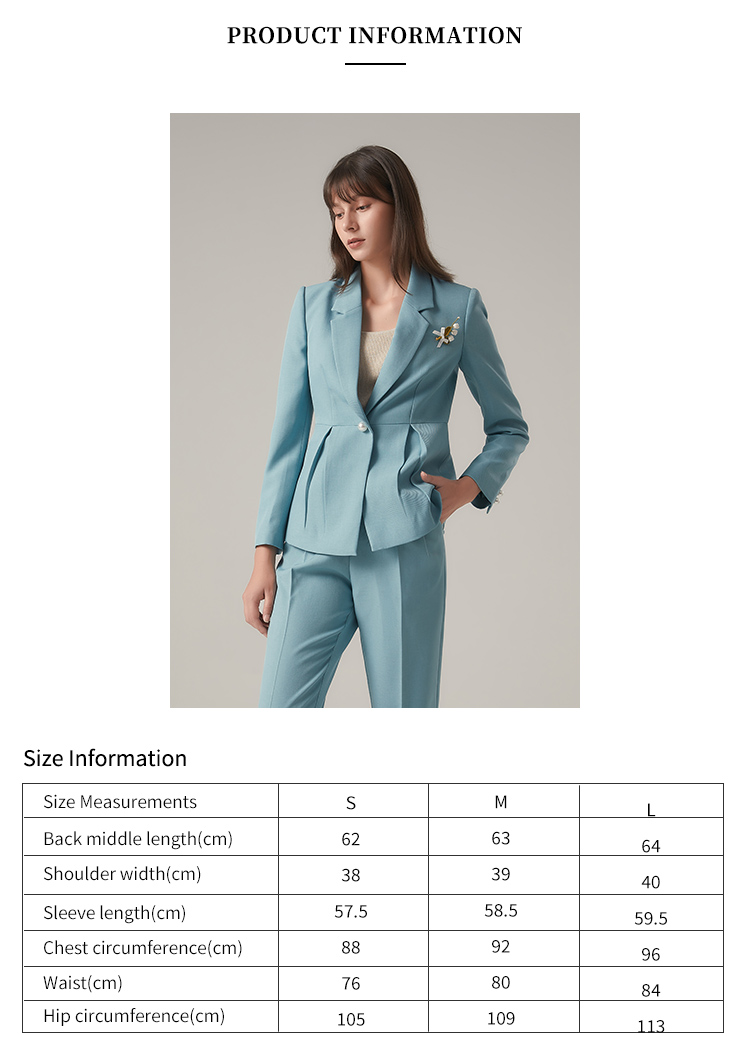 Blazer suit details front view