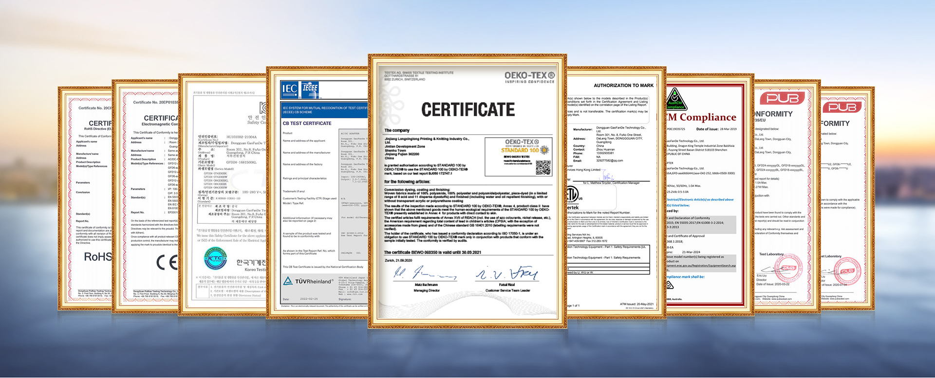 Certificates and standards