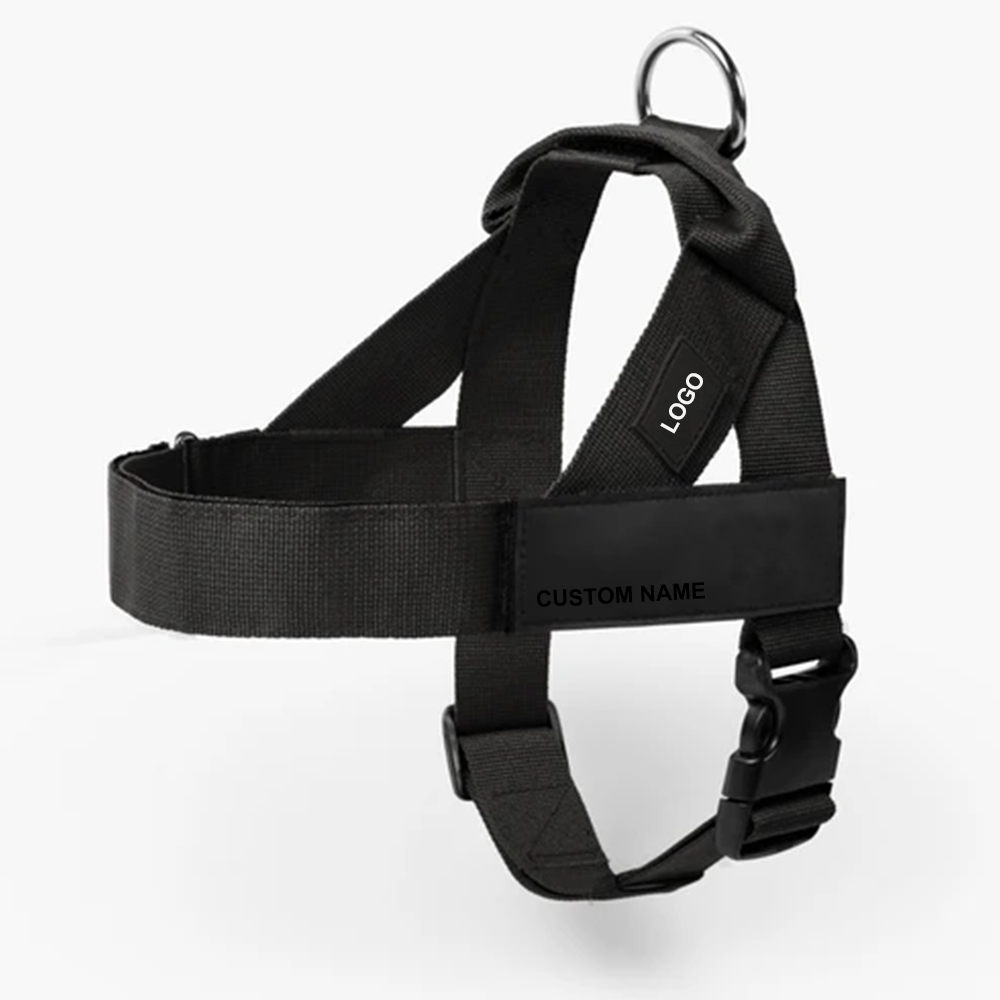Personalized Pet's Name Tactical Dog Harness Custom Logo Light Weight Nylon Webbing No Pull Dog Harness Vest