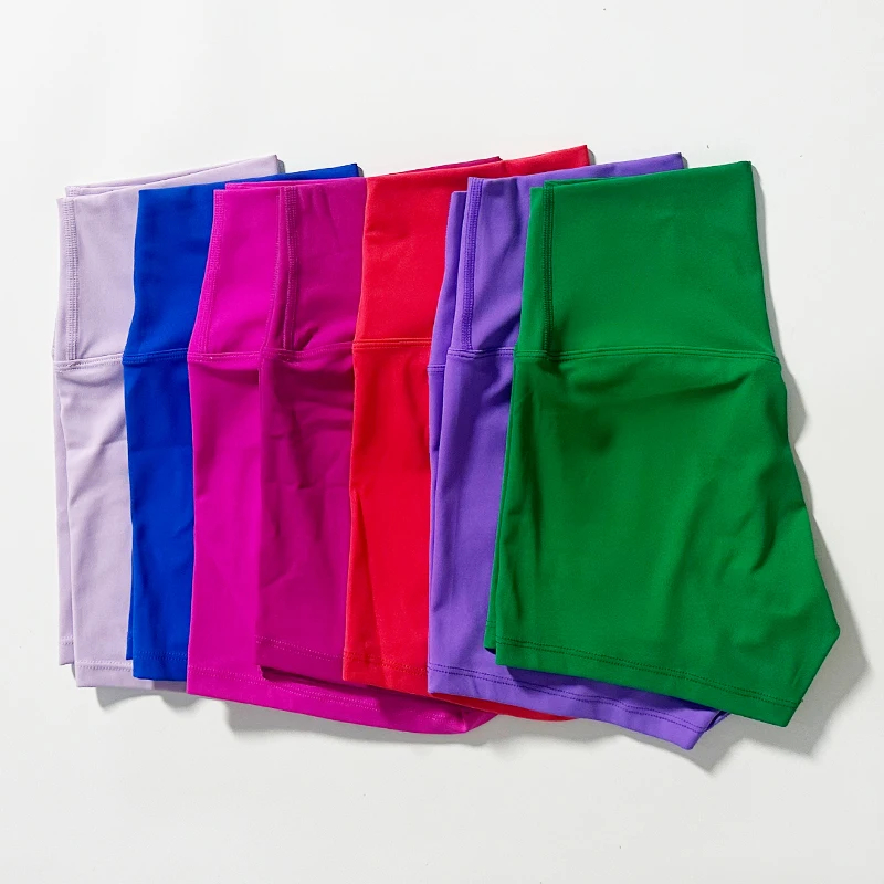 Solid Color Soft Women Fitness Sports Yoga Short Leggings Comprehensive Training Jog High Waist Short Shorts
