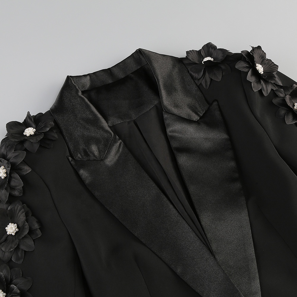 AIMEISI Unique Women Clothing Handmade Irregular Flower Decoration Suit 2 Piece Set Formal Women's Suits &amp; Blazers
