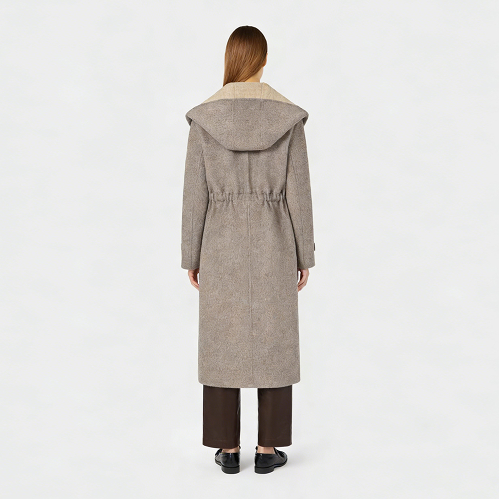 93% Wool 7% Nylon Women's Winter Long Wool Overcoat Hooded Coat for Ladies Warm Original Designs 2000+ Yearly Creations
