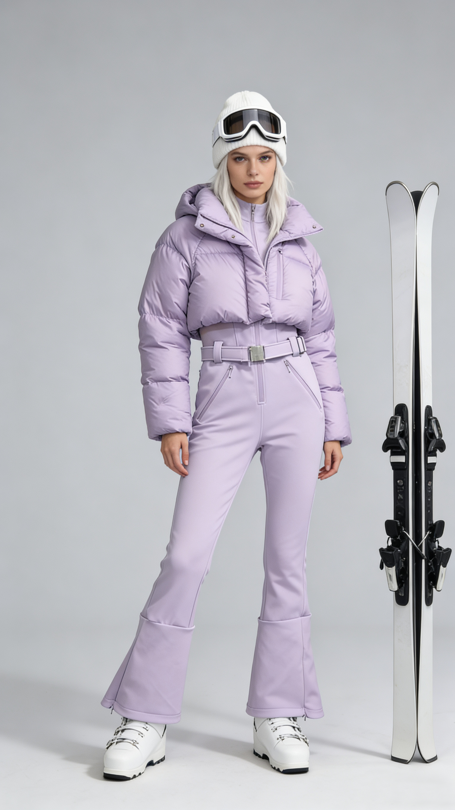 Women's Waterproof Breathable One-Piece Jumpsuit Winter Outdoor Windproof Jacket Pants Zipper Closure Plus Size Ski Snowboard
