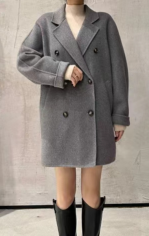 European Style Womens Winter Waterproof Breathable Warm Long Fashion Overcoat Elegant Simple Chic Cashmere Coat