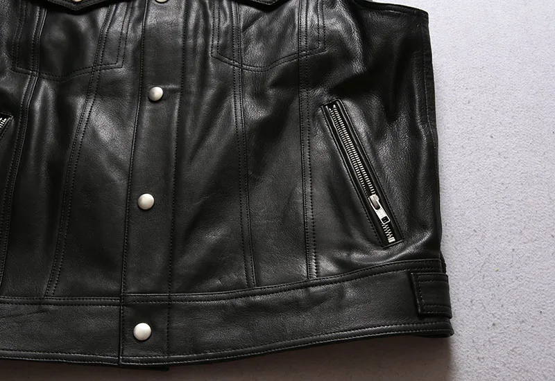 Latest Design Best Quality Men Leather Vest in Wholesale Price Custom Colors Adjustable Size Men Leather Vest Casual Wear