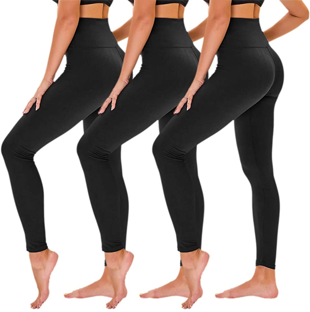 High-Waisted Black Tights Yoga Pants For Women Non-See-Through Workout Leggings Tummy Control Casual Style Breathable Knitted