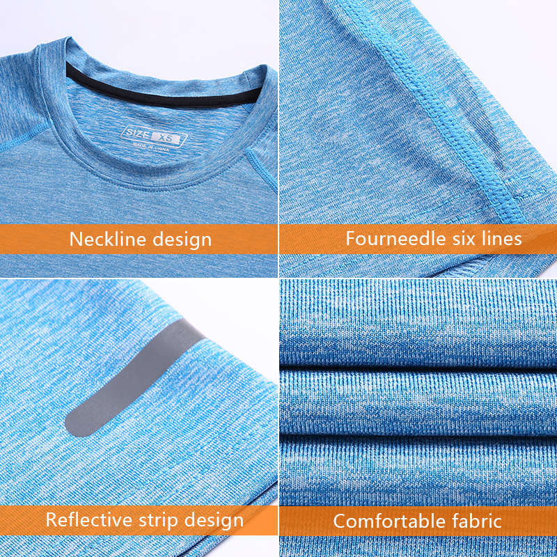 Custom Men Activewear Sportswear T-Shirts 100% Polyester Gym Elastane Athletic Quick Dry Running Compression Top T Shirts