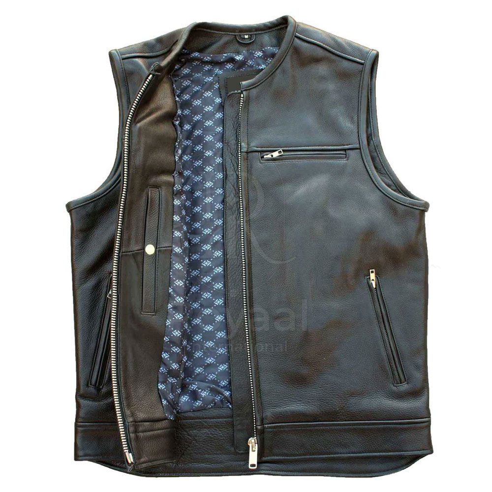 Wholesale Latest Design Breathable Men Leather Vest Best Quality Top Selling Low MOQ Men Leather Vest For Sale