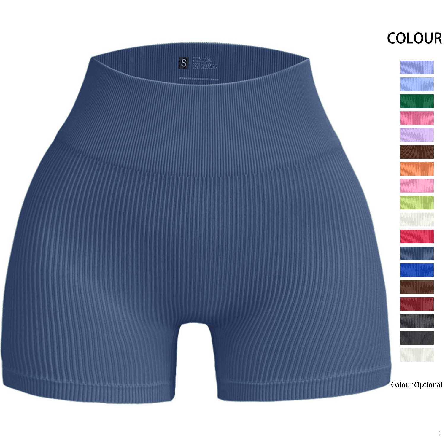 Womens Sports Tight Yoga Shorts High Elastic Waist Gym Shorts Peach Butt Lift Biker Workout Leggings Solid Pattern For Running