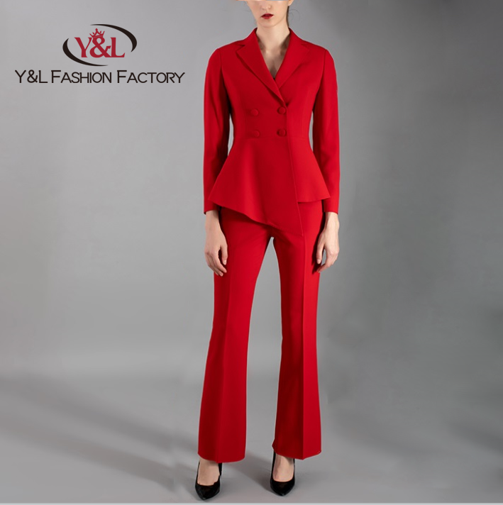 BSCI Certified High Quality Ladies Formal Wear Factory OEM ODM Women's Wool Blend Suit &amp; Blazer Office Lady Style