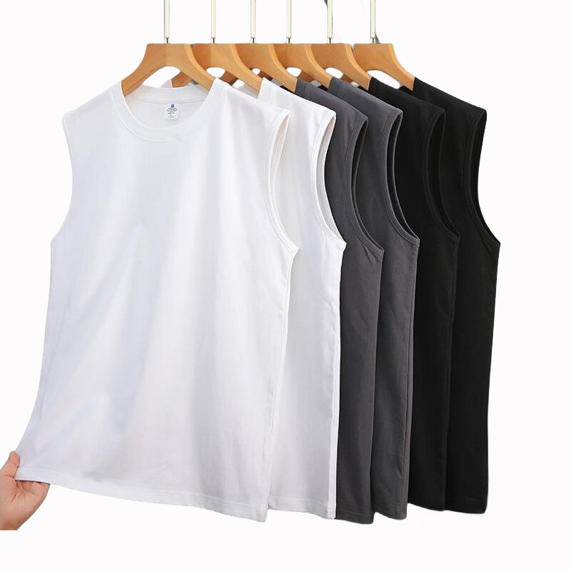 Wholesale Custom logo Print Fitness Running Weight Vests Gym Sporty Unisex Sleeveless T-shirt 100% Cotton Men's tank Tops