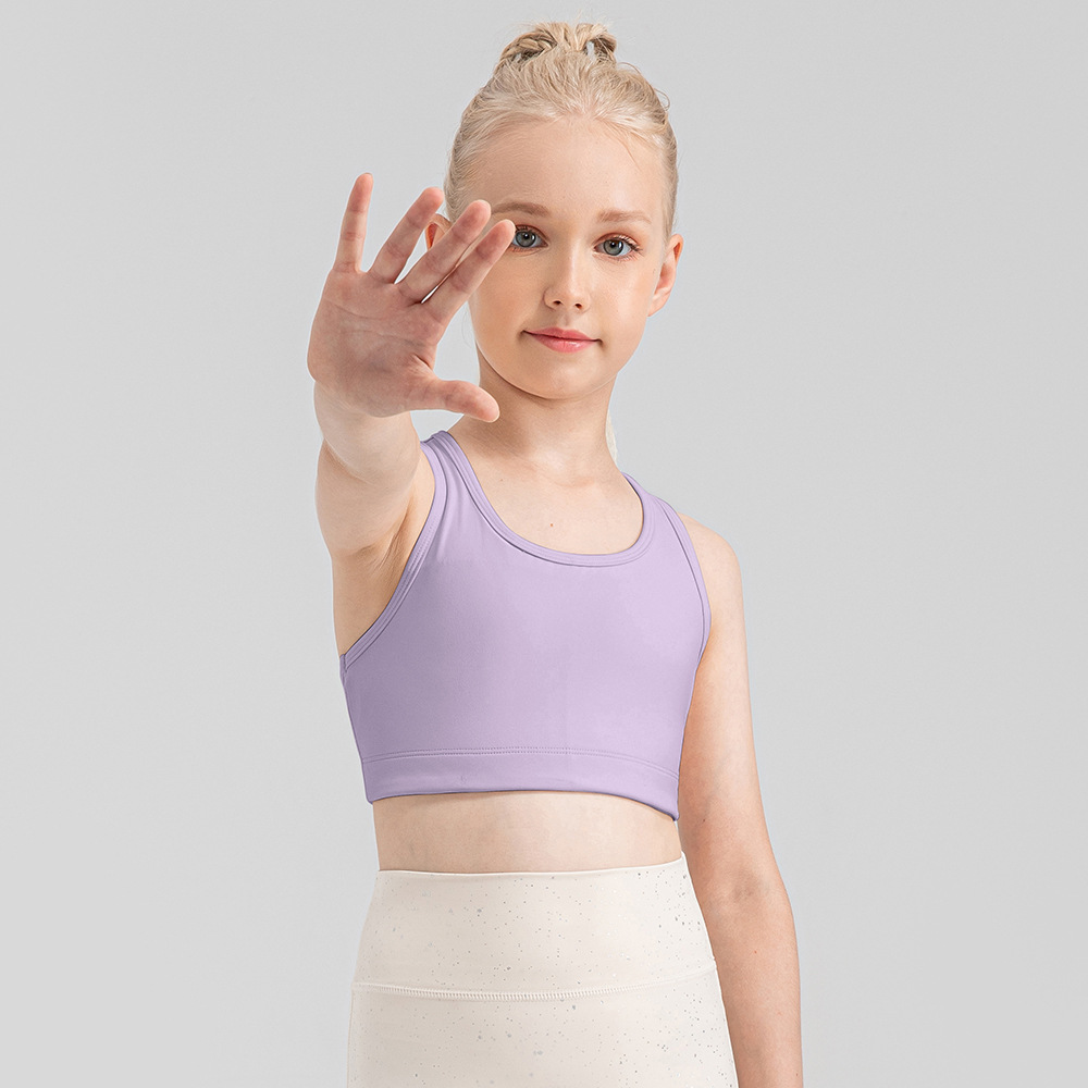 Wholesale Girls Gym Tank Top Sleeveless Crop Vest Fitness Sports Top Slim Fitting Shirts With Chest Pad Sports Training Clothes