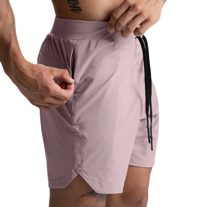 Men's Woven Quick-Drying Single-Layer Shorts Solid Color Casual Five-Point Pants Fitness Sports Shorts