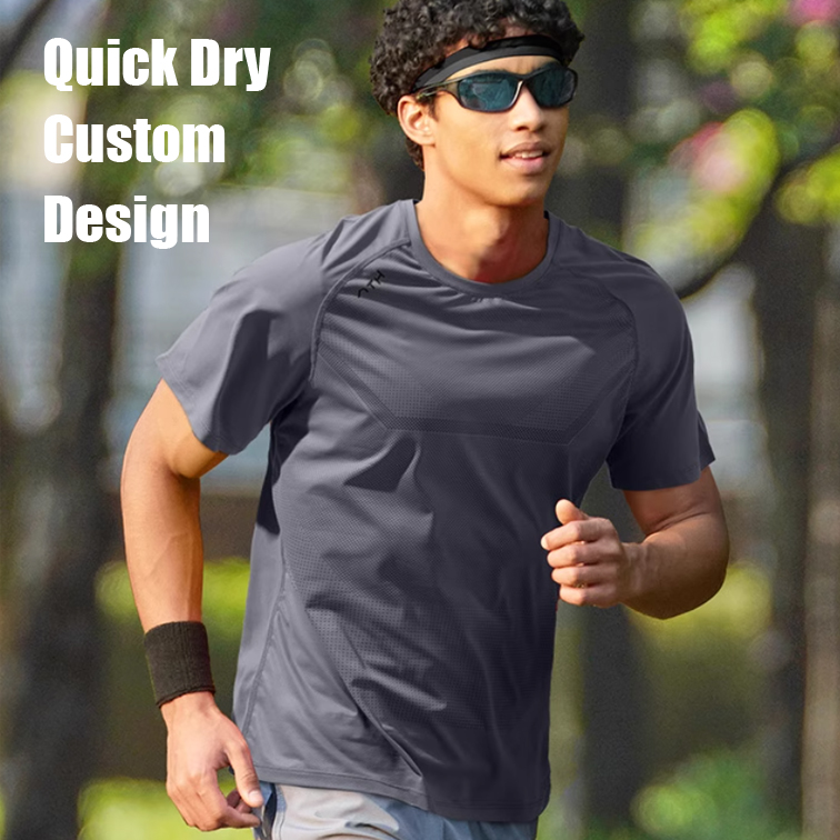 Spandex Polyester Quick Dry Running Fit T Shirt Workout Gym Sport Men T-shirt Custom Digital Print Logo TShirt For Men