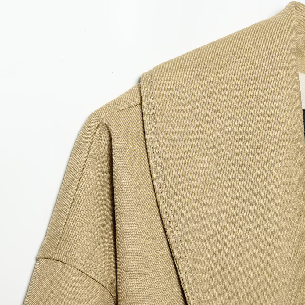 PB&amp;ZA Women 2026 Spring/Summer Fashion Chic Overcoat Vintage Simple Coat Short Windbreaker Long Sleeves Casual Female Outerwear