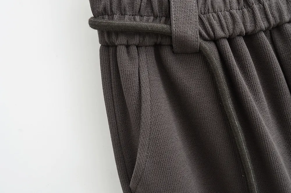High Quality Wide Legs Ladies Sweatpants Waist Loop Drawstring Back Pocket Elastic Waistband Female Trousers Joggers Women