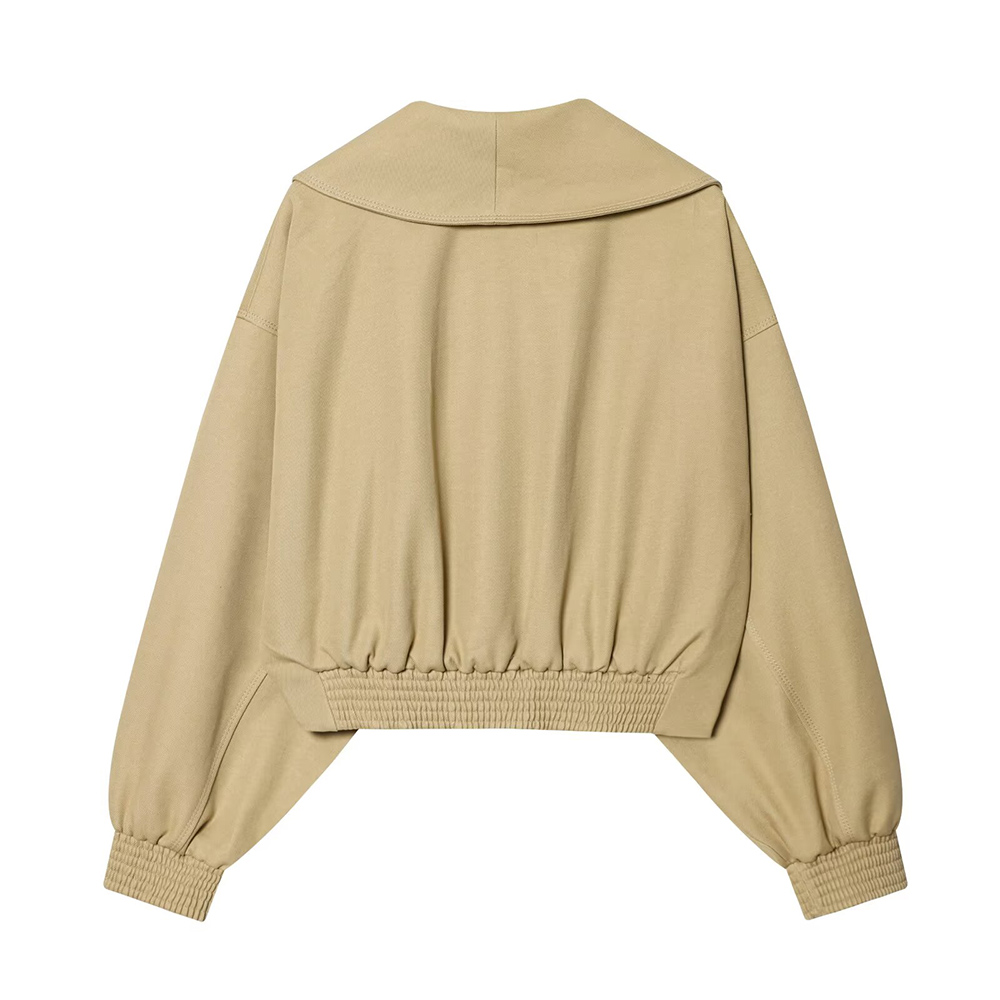 PB&amp;ZA Women 2026 Spring/Summer Fashion Chic Overcoat Vintage Simple Coat Short Windbreaker Long Sleeves Casual Female Outerwear
