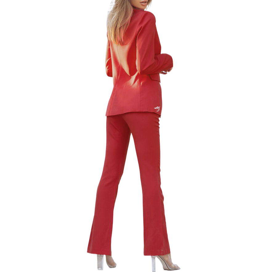 Women's Formal Red Blazers Autumn Solid Style Suits &amp; Blazers for Ladies