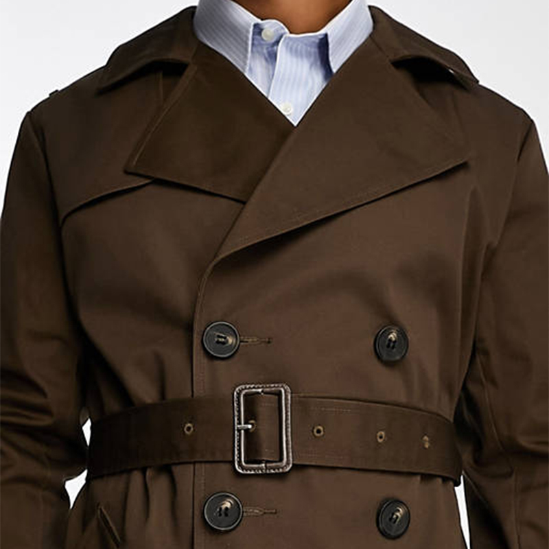 Wholesale Jacket Manufacturers Polyester Cotton Long Trench Coats for Men Custom Oversized Trench Coats