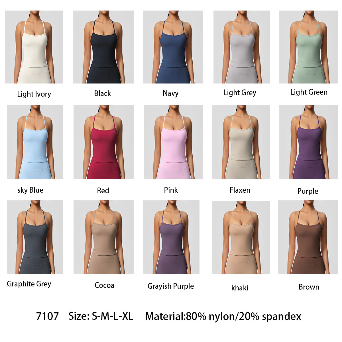 New Arrival Women's Hight Quality Nylon Super Soft Comfort Slim Fit Gym Running Yoga Active Tanks Tops