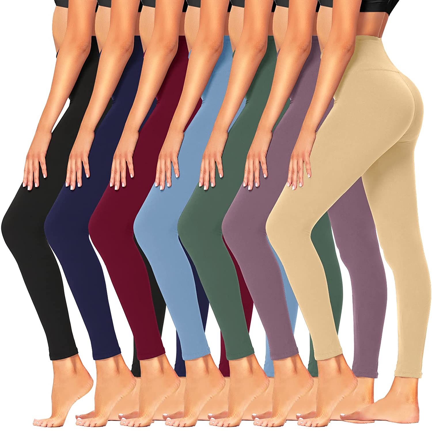 High-Waisted Black Tights Yoga Pants For Women Non-See-Through Workout Leggings Tummy Control Casual Style Breathable Knitted