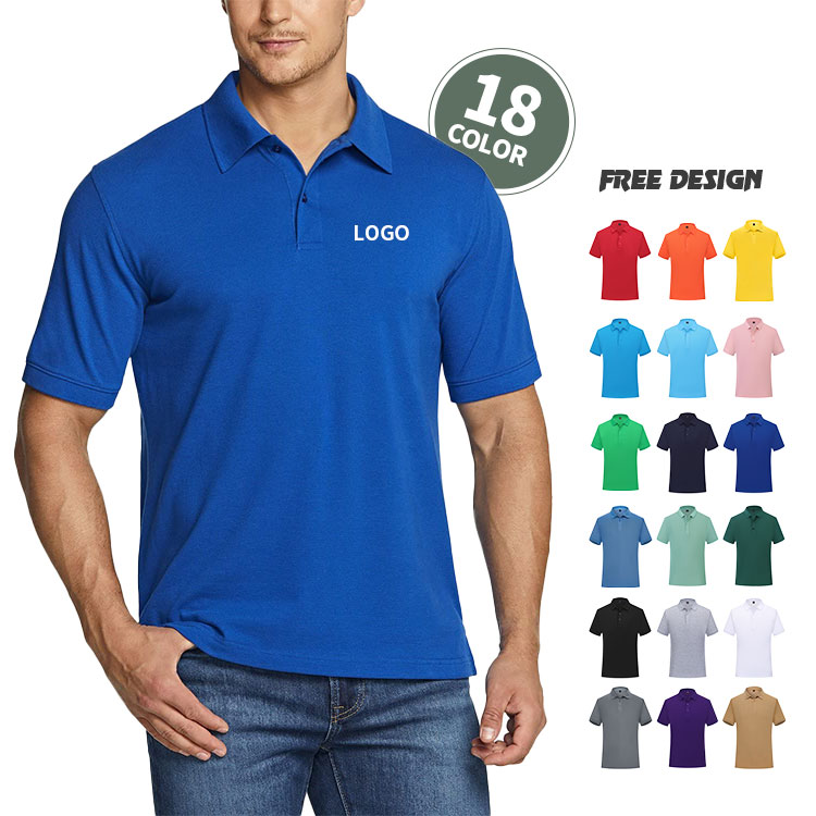 Blank Solid Color Custom Logo Embroidery Golf Polo Shirt Staff Uniform Polo T Shirt Unisex Customized Golf Shirt