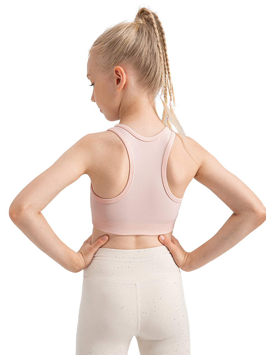 Wholesale Girls Gym Tank Top Sleeveless Crop Vest Fitness Sports Top Slim Fitting Shirts With Chest Pad Sports Training Clothes